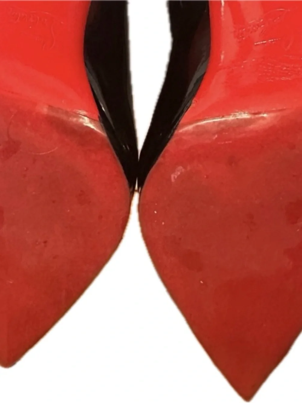 Christian Louboutin Black Patent Lace-Up Laser-Cut Pointed-Toe Pumps